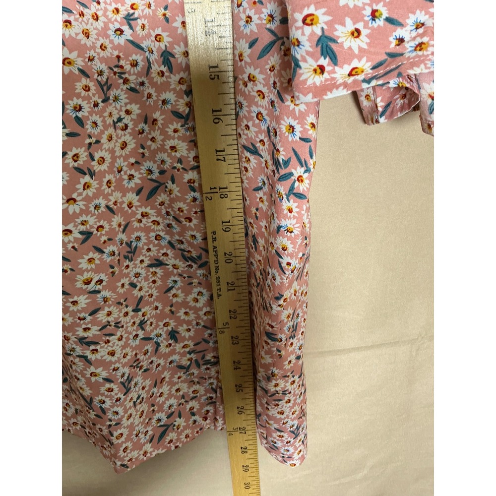 Emery Rose Floral Puff Sleeve Blouse Womens 4XL Pink New Daisy Boho Top - Picture 10 of 14